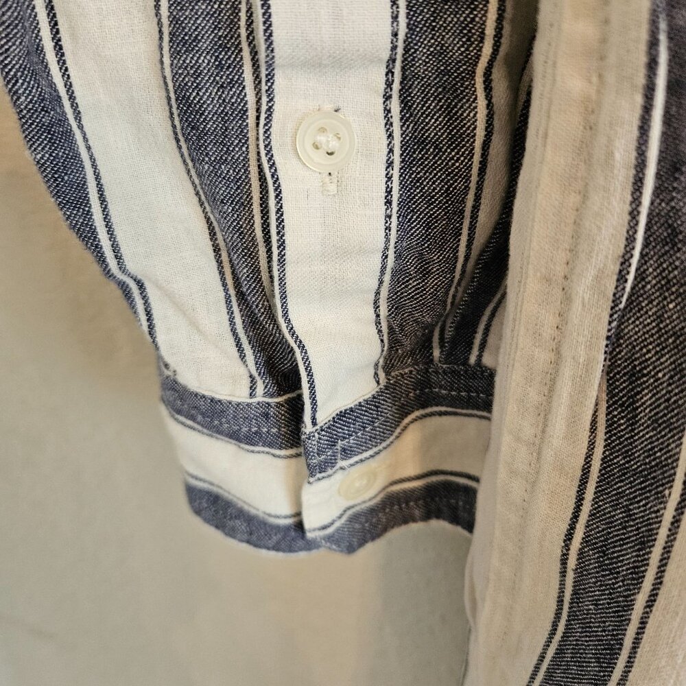 Madewell Woman Size S Shirt Dress Linen Blend Lace Up Lined Classic Preppy - Picture 4 of 8